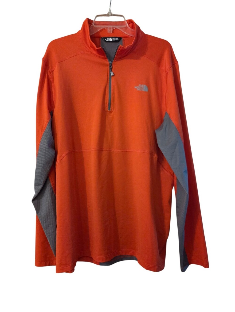 The North Face Gorpcore 1/4 Zip Shirt Orange Gray Long Sleeve Outdoors Size XL